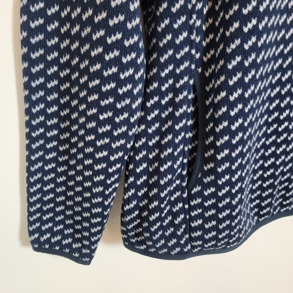 L.L. Bean XL Tall Sweater Fleece Pullover Birdseye T Snap Blue EUC Lounge Casual - Picture 4 of 12